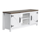 58 Farmhouse Barn Door Entryway Storage Console Table TV Stand - 58 inches in width