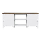 58 Farmhouse Barn Door Entryway Storage Console Table TV Stand - 58 inches in width