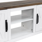 58 Farmhouse Barn Door Entryway Storage Console Table TV Stand - 58 inches in width