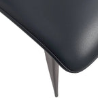 Aspen Dining Chair with Leather Seat in Black Metal by LeisureMod