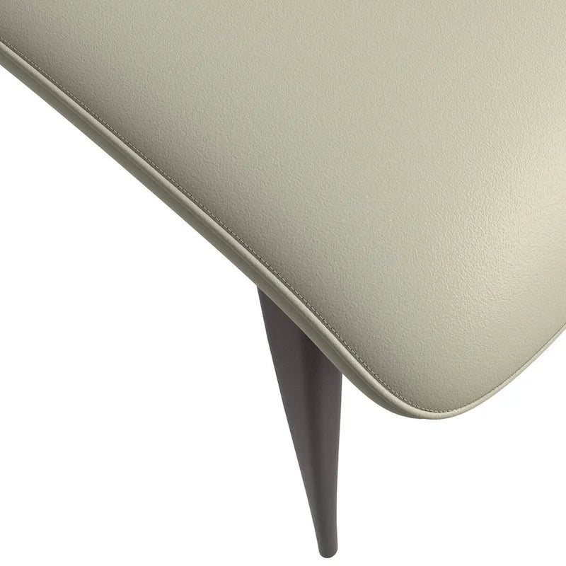 Aspen Dining Chair with Leather Seat in Black Metal by LeisureMod