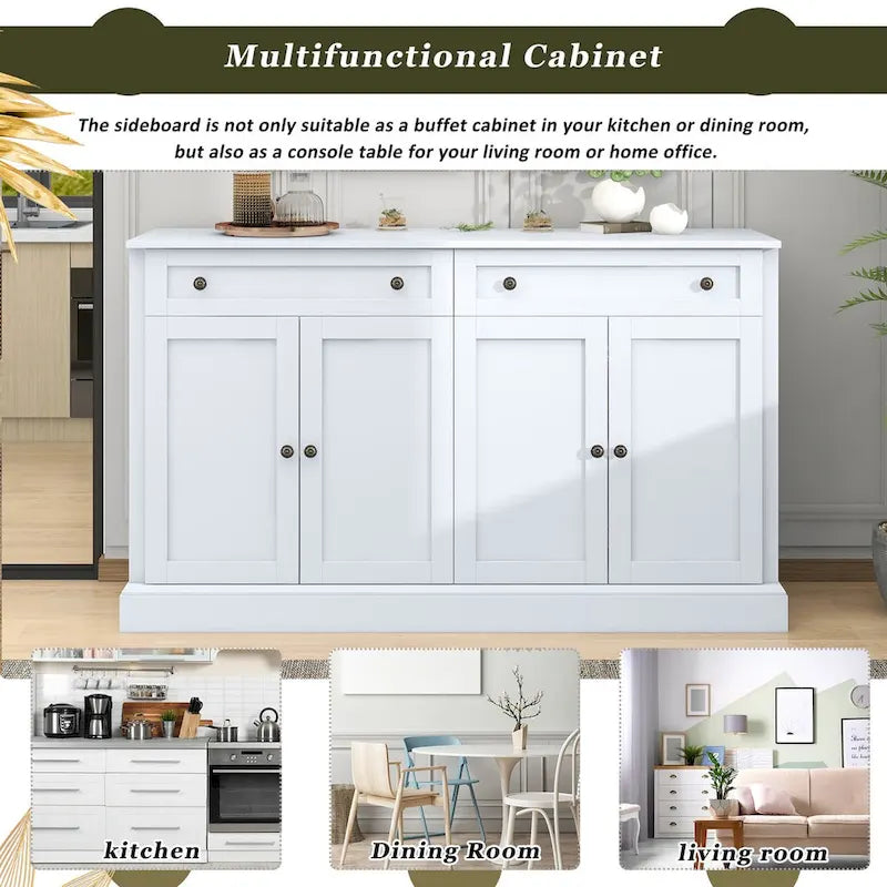 Kitchen Sideboard Buffet Cabinet with 2 Drawers and 4 Doors