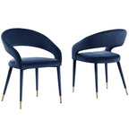 Best Master Furniture Ellis Contemporary Faux Leather Upholstered Dining Chair with Gold Accent (Set of 2)