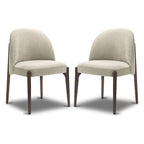 Poly & Bark Pietta Dining Chair (Set of 2) - Durable Fabric with Solid Wood Legs