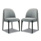 Poly & Bark Pietta Dining Chair (Set of 2) - Durable Fabric with Solid Wood Legs