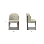 Poly & Bark Pietta Dining Chair (Set of 2) - Durable Fabric with Solid Wood Legs