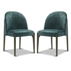 Poly & Bark Pietta Dining Chair (Set of 2) - Durable Fabric with Solid Wood Legs
