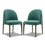 Poly & Bark Pietta Dining Chair (Set of 2) - Durable Fabric with Solid Wood Legs