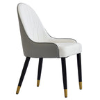 Modern PU Leather Set of 2 Dining Chairs with Metal Legs