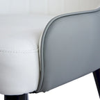 Modern PU Leather Set of 2 Dining Chairs with Metal Legs