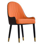 Modern PU Leather Set of 2 Dining Chairs with Metal Legs