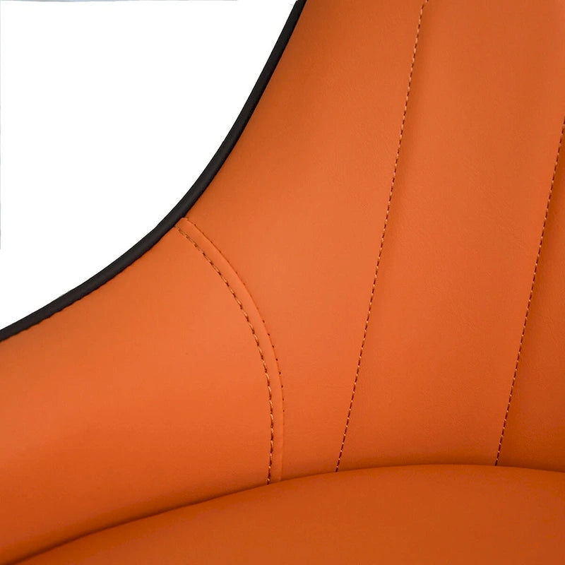 Modern PU Leather Set of 2 Dining Chairs with Metal Legs