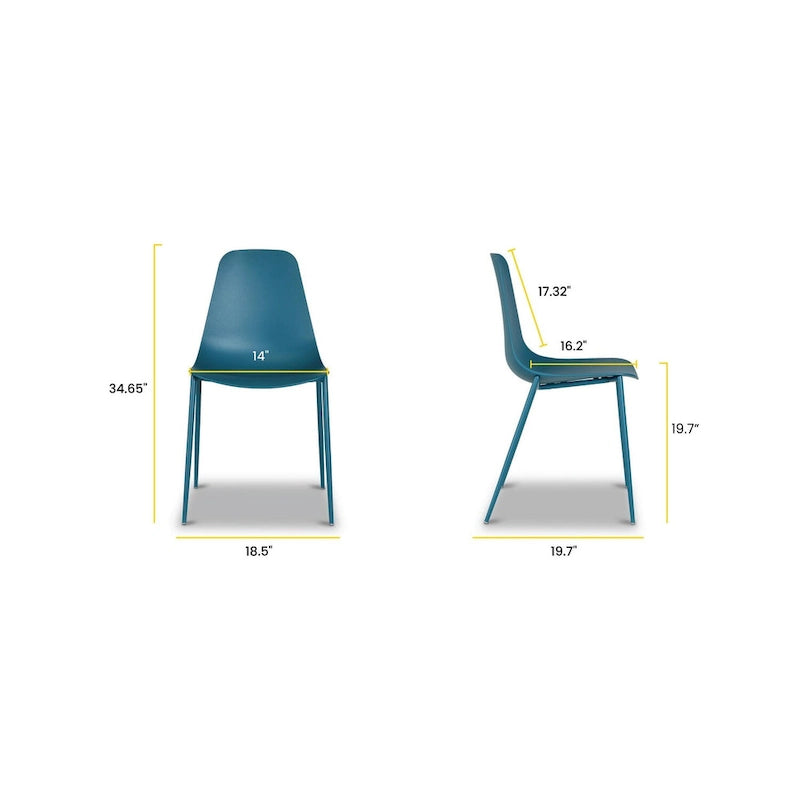 Poly & Bark Isla Modern Dining Chairs (Set of 4) - Indoor or Outdoor Use