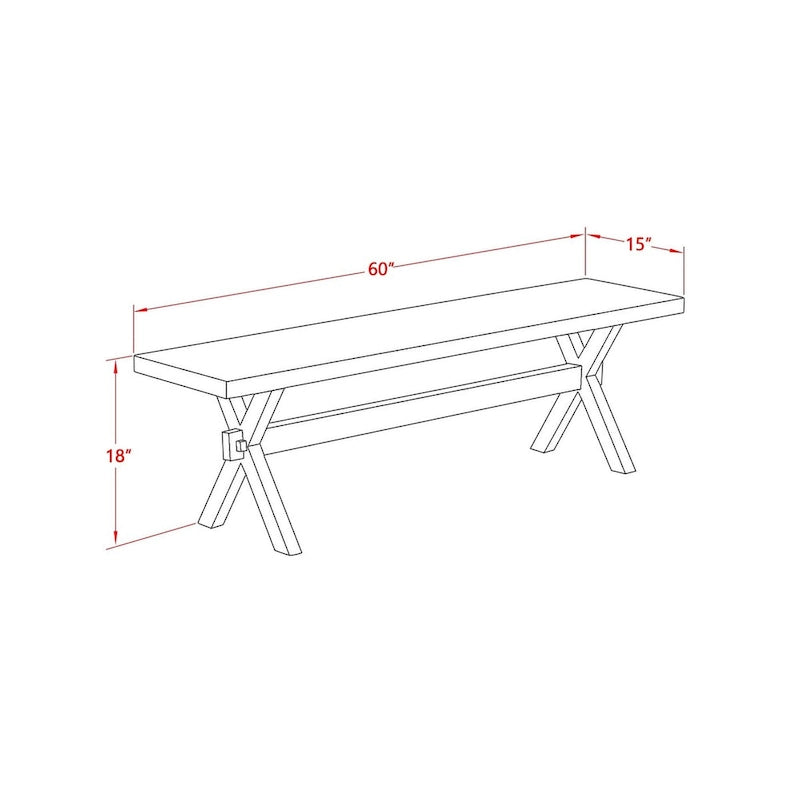 East West Furniture dining set - a dinner table & Stackable kitchen chairs - Wire-brushed Black (Pieces & Seat Options)