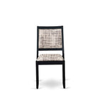 East West Furniture dining set - a dinner table & Stackable kitchen chairs - Wire-brushed Black (Pieces & Seat Options)