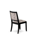 East West Furniture dining set - a dinner table & Stackable kitchen chairs - Wire-brushed Black (Pieces & Seat Options)