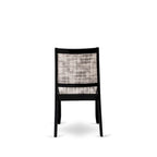 East West Furniture dining set - a dinner table & Stackable kitchen chairs - Wire-brushed Black (Pieces & Seat Options)