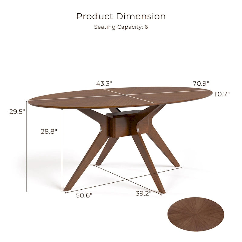 Shaw Mid-century Modern 5-Piece Wood Dining Table Set