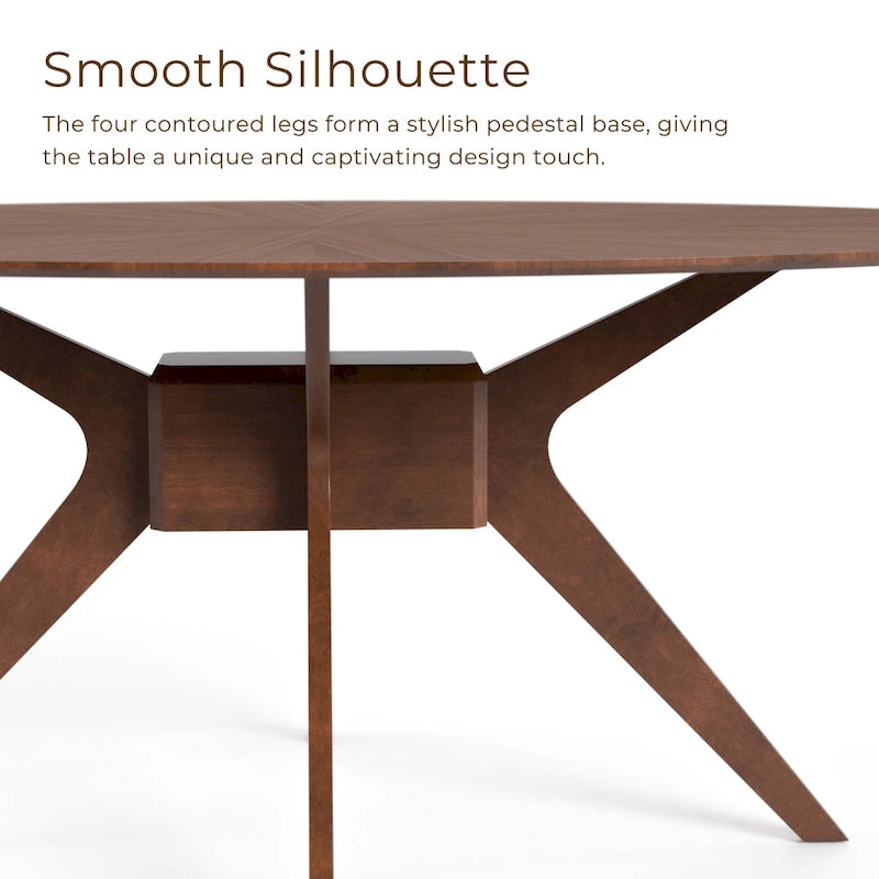 Shaw Mid-century Modern 5-Piece Wood Dining Table Set
