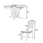 Farmhouse Solid Wood 4 Person Round Extendable Dining Table Set for Kitchen, Dining Room