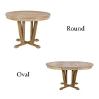 Farmhouse Solid Wood 4 Person Round Extendable Dining Table Set for Kitchen, Dining Room