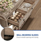 Moasis Farmhouse Sideboard Buffet with Wine Racks Storage Bar Cabinet with Drawers