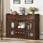 Moasis Farmhouse Sideboard Buffet with Wine Racks Storage Bar Cabinet with Drawers