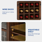 Moasis Farmhouse Sideboard Buffet with Wine Racks Storage Bar Cabinet with Drawers