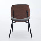 2PCS Faux Leather Chair with Metal Legs