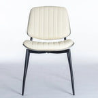 2PCS Faux Leather Chair with Metal Legs