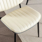 2PCS Faux Leather Chair with Metal Legs