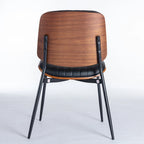 2PCS Faux Leather Chair with Metal Legs