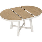 5-Piece Farmhouse Dining Table Set Wood Round Extendable Dining Table and 4 Upholstered Dining Chairs