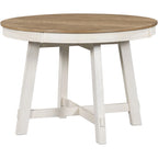 5-Piece Farmhouse Dining Table Set Wood Round Extendable Dining Table and 4 Upholstered Dining Chairs