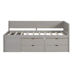 Daybed with Storage Drawers and Bookcase Shelves,Captains Corner Day Bed for Kids Boys Girls Adults