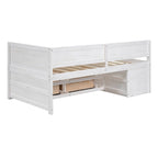 Daybed with Storage Drawers and Bookcase Shelves,Captains Corner Day Bed for Kids Boys Girls Adults
