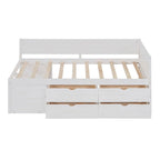 Daybed with Storage Drawers and Bookcase Shelves,Captains Corner Day Bed for Kids Boys Girls Adults