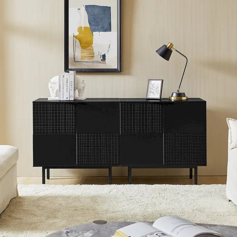 Arnold Modern 30Tall 2 Door Accent Cabinet with Metal Leg Set of 2by HULALA HOME