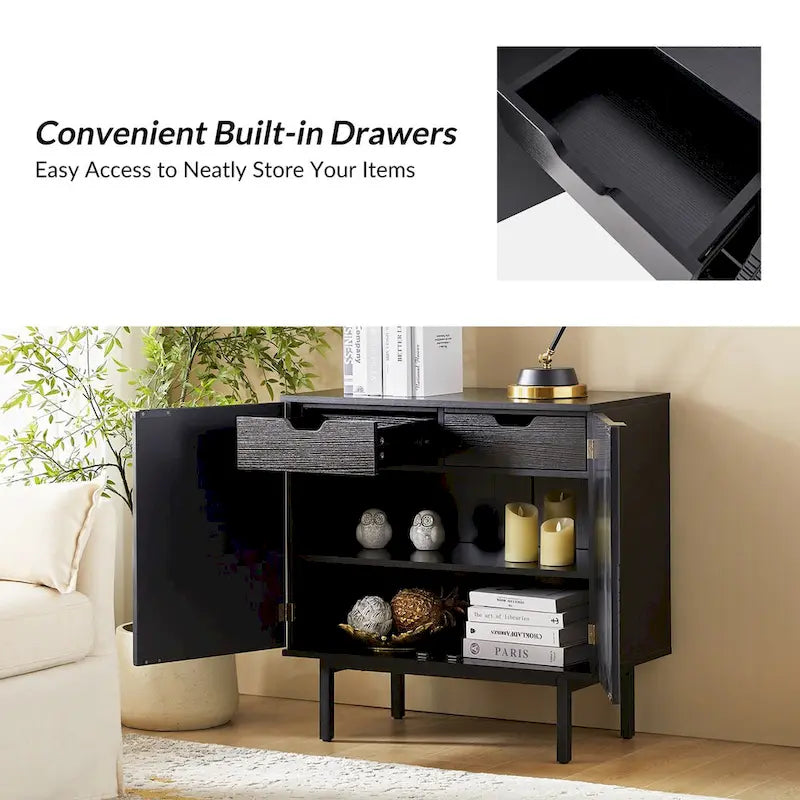 Arnold Modern 30Tall 2 Door Accent Cabinet with Metal Leg Set of 2by HULALA HOME