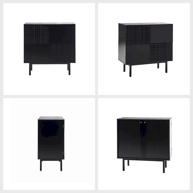 Arnold Modern 30Tall 2 Door Accent Cabinet with Metal Leg Set of 2by HULALA HOME