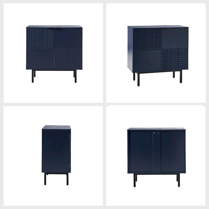 Arnold Modern 30Tall 2 Door Accent Cabinet with Metal Leg Set of 2by HULALA HOME