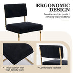 Mid Century Corduroy Dining Chairs with Gold Metal Base Set of 4