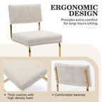 Mid Century Corduroy Dining Chairs with Gold Metal Base Set of 4