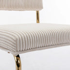 Mid Century Corduroy Dining Chairs with Gold Metal Base Set of 4