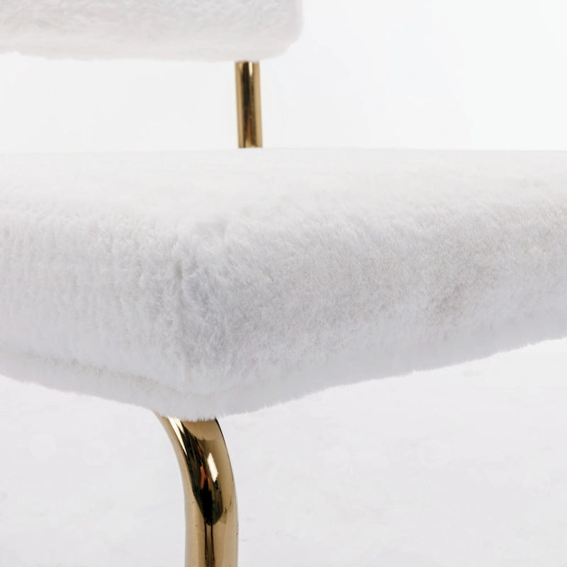 Mid Century Corduroy Dining Chairs with Gold Metal Base Set of 4