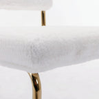 Mid Century Corduroy Dining Chairs with Gold Metal Base Set of 4