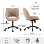 Swivel Armless Ergonomic Office Chair with Wheels