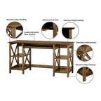 Saint Birch Honduras 58 Transitional Open Shelves Writing Desk