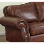 Brandon Distressed Whiskey Brown Top Grain Leather Sofa