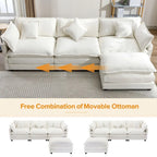 L-Shape Chenille Upholstered Sofa with Ottoman by Harper&Bright Designs